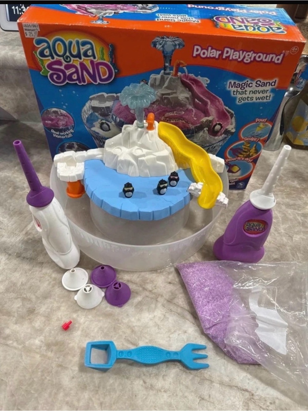 Polar Playground - Aqua Sand Kids Magic Sand Playset (Blue, Yellow, Purple)